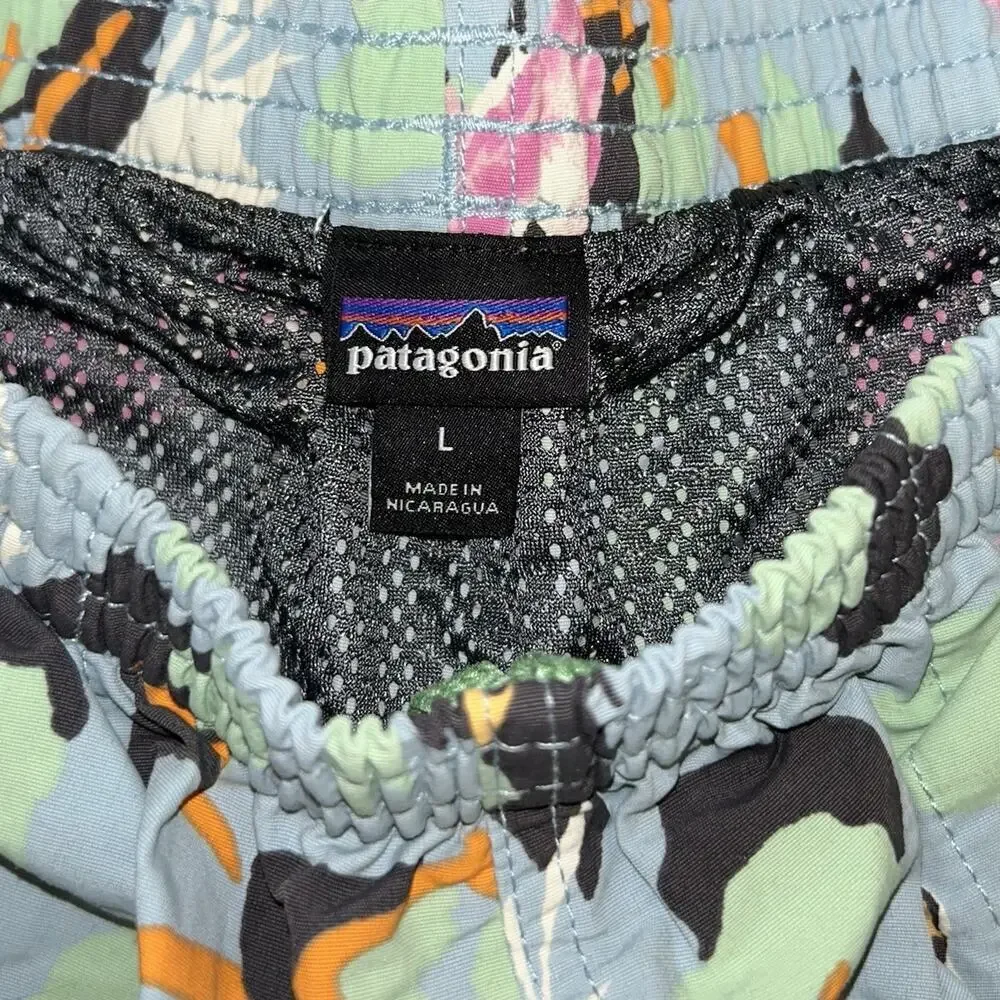 Patagonia Baggies Swim Shorts Bird Print Mens Size Large Multicolor Beach Pool